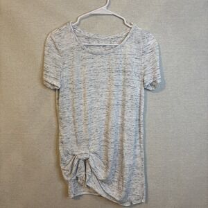 Marc New York Womens‎ Performance Shirt Medium White Gray Short Sleeve Athletic